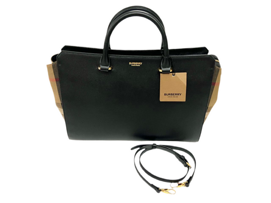 Burberry classic tote blk with strap