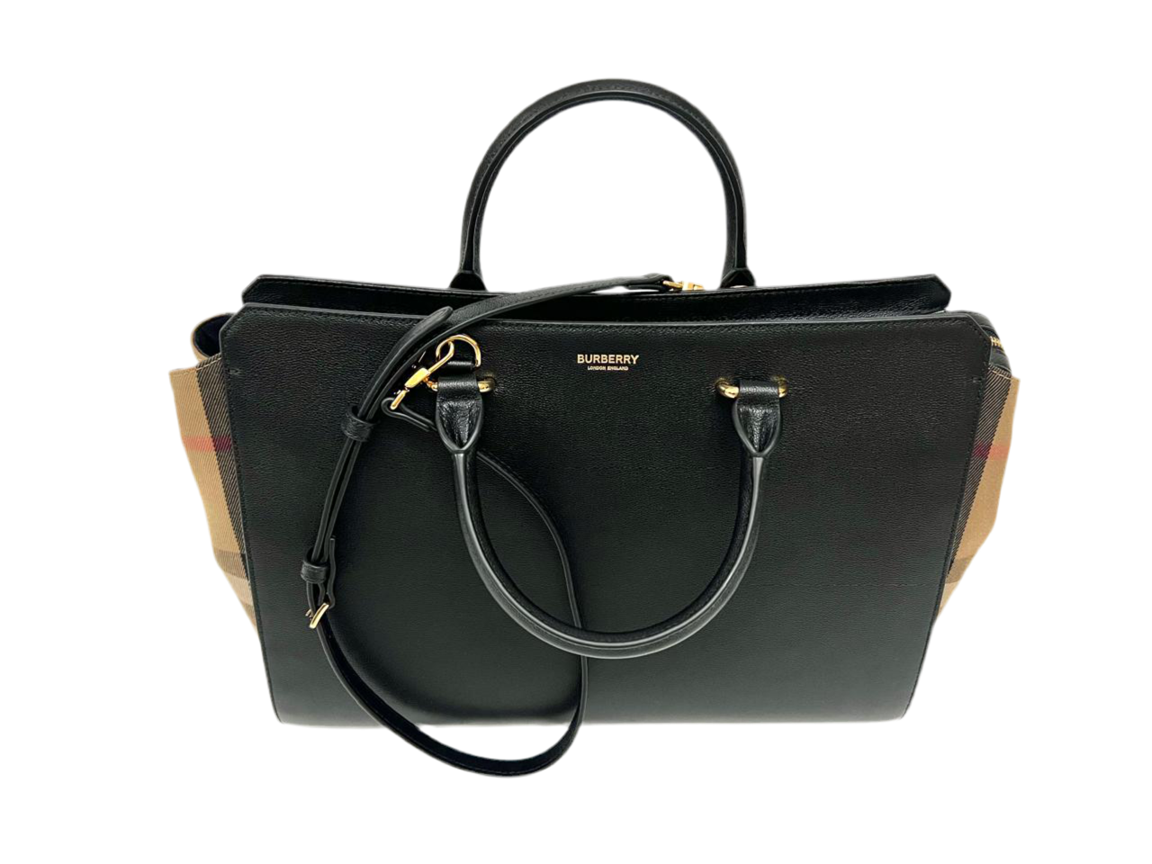 Burberry classic tote blk with strap