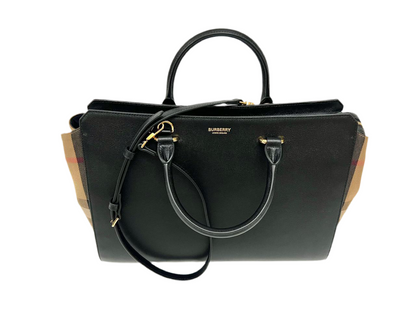 Burberry classic tote blk with strap