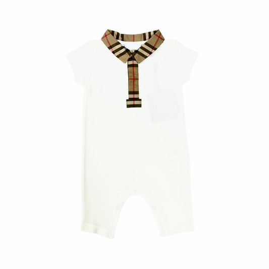 Burberry White Classic Collar Onesie