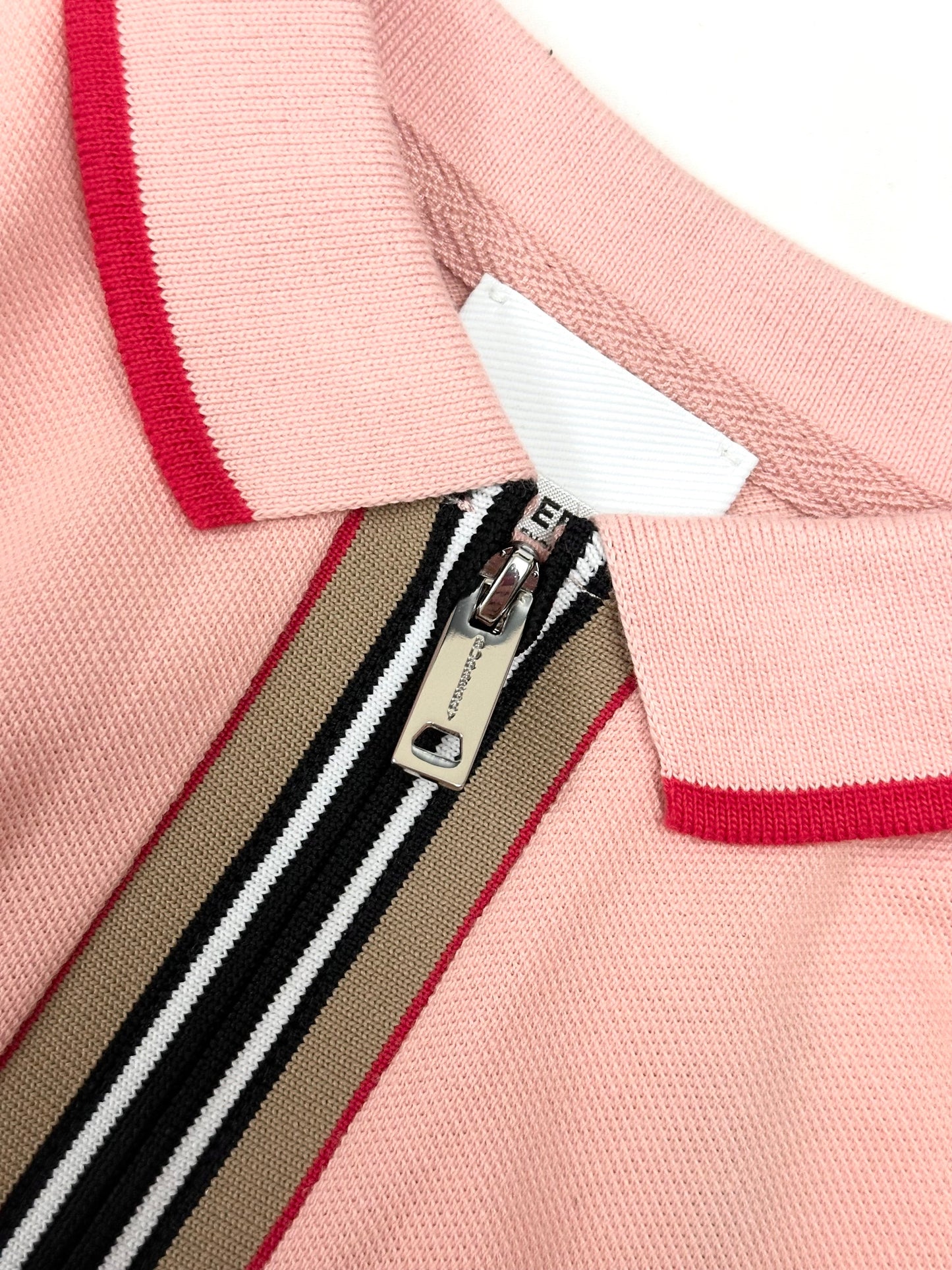 Burberry Peach Icon Stripe Polo Shirt